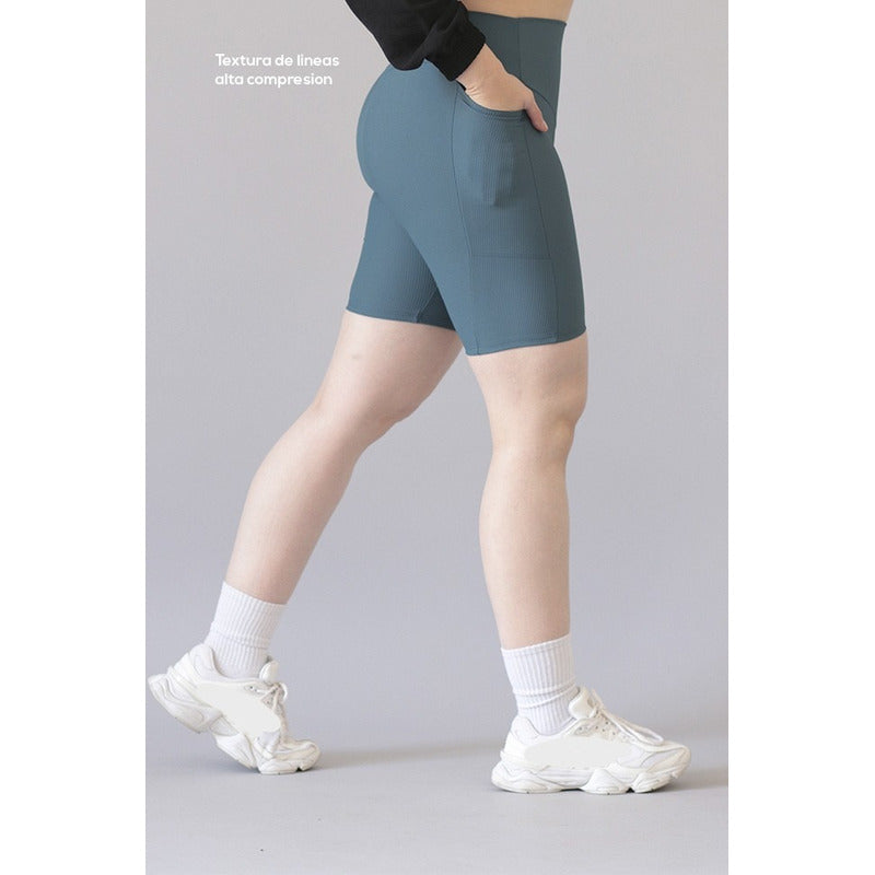 Short Deportivo Lycra Colombiana Gala Sport Pocket Mora