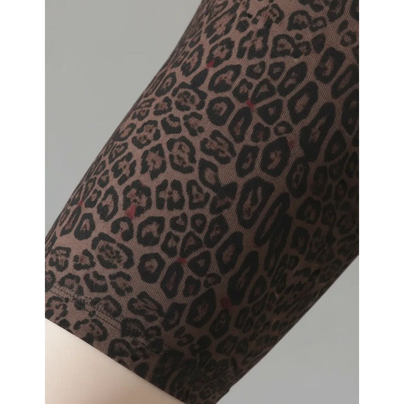 Short Deportivo Lycra Colombiana Gala Sport Elite Famous Marrón Push Up Biker 7398 Leopardo Ch/m
