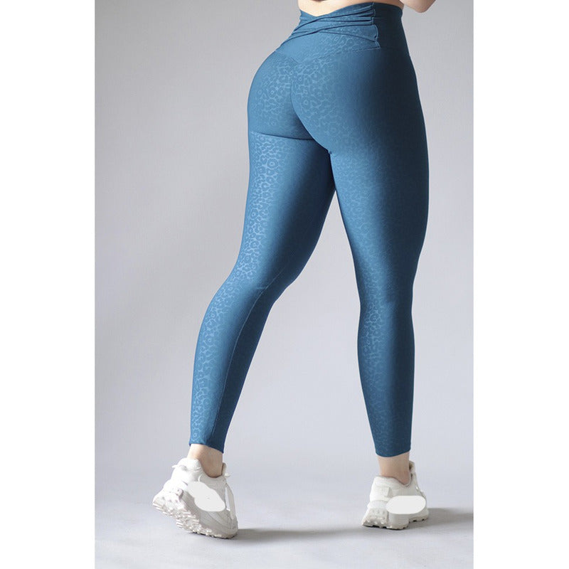 Legging Deportivo Lycra Colombiana Gala Sport Elite Grey Azul Push Up Forty Cale Azul Po G/xg