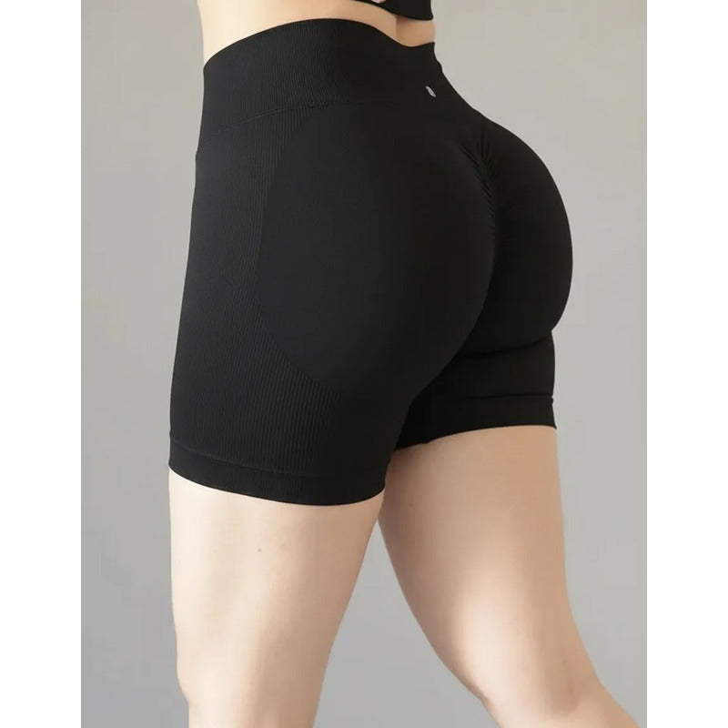 Legging Short Deportivo Colombiano Gala Sport Elite Maven Negro Short Scrunch Tk198 Negra G