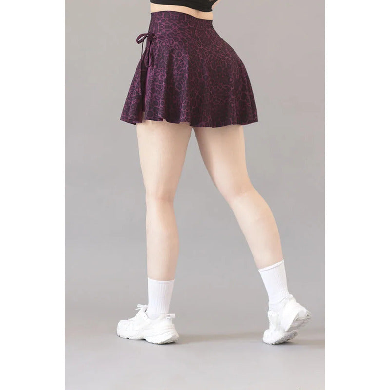Legging Short Deportivo Lycra Colombiana Gala Sport Shopol B Morado Oscuro Falda Short Crown Lycra Soft 7321 Ch/m