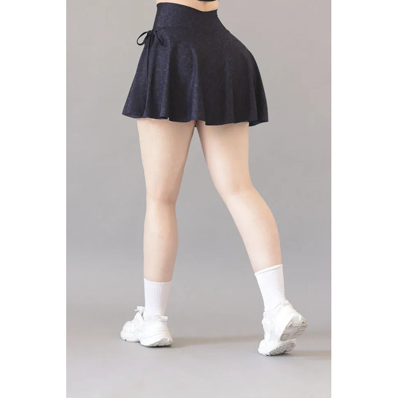 Legging Short Deportivo Lycra Colombiana Gala Sport Shopol B Azul Oscuro Falda Short Crown Lycra Soft 7322 Ch/m