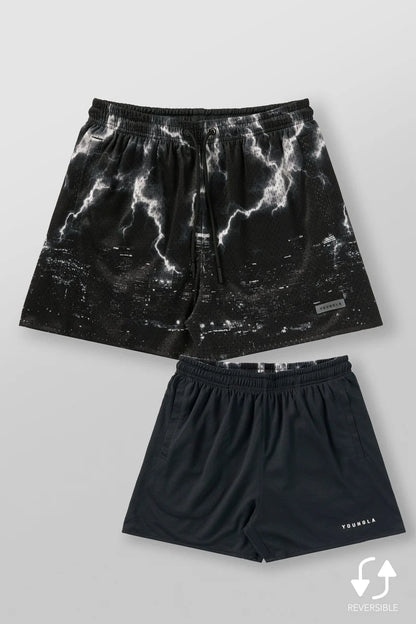 1111 - Skulls & Roses Reversible Shorts Youngla