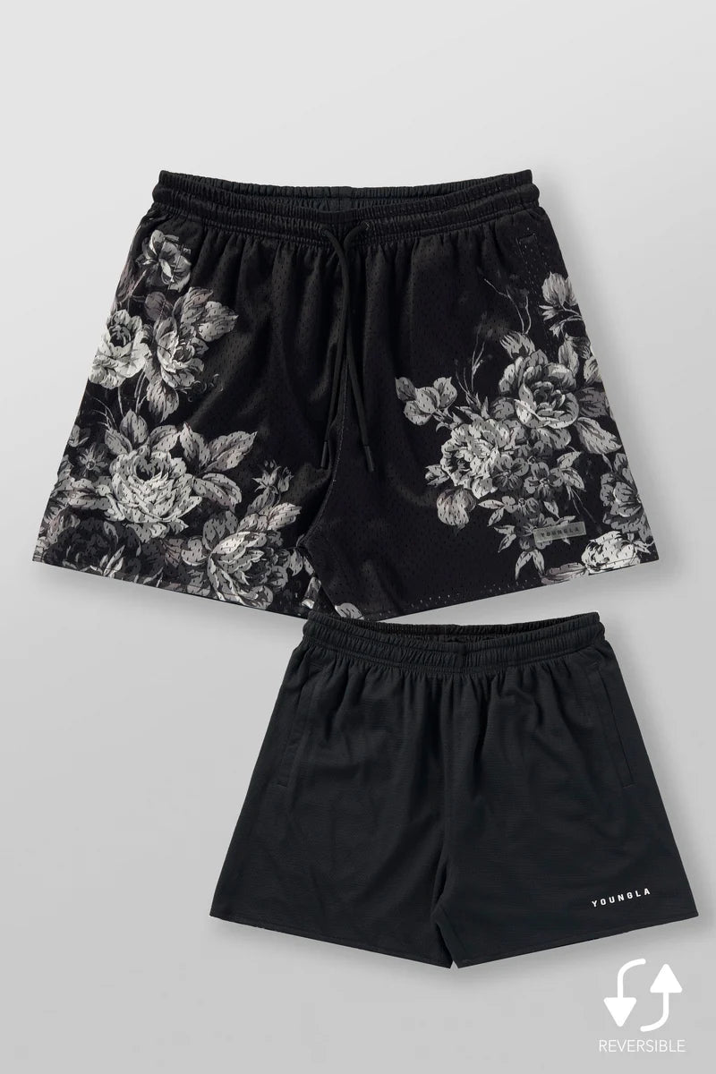 1111 - Skulls & Roses Reversible Shorts Youngla