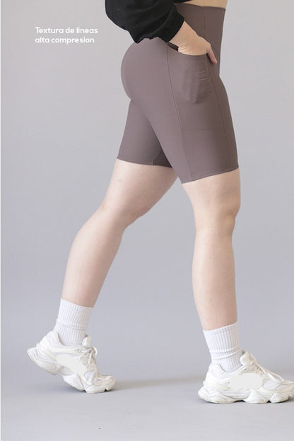 Short Deportivo Lycra Colombiana Gala Sport Pocket Mora