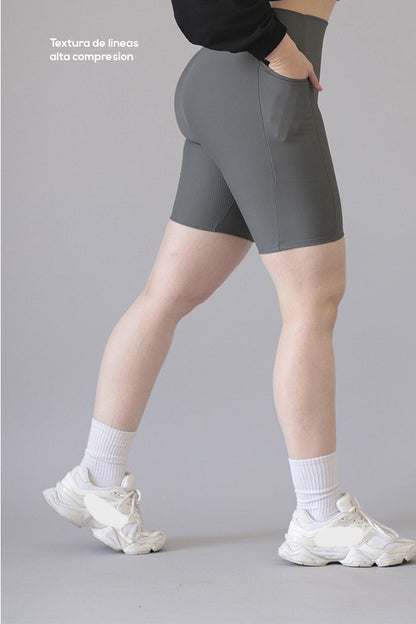 Short Deportivo Lycra Colombiana Gala Sport Pocket Mora