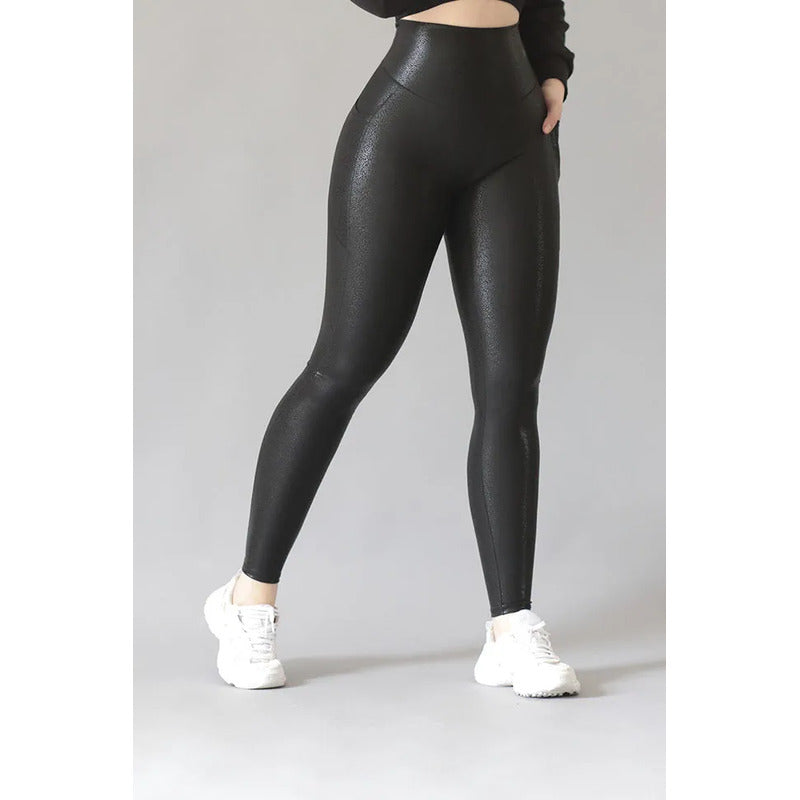 Legging Deportivo Lycra Colombiana Gala Sport Elite Lecut Negro Basica Noa Ti Leochi Negra Ch/m