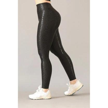 Legging Deportivo Lycra Colombiana Gala Sport Elite Akym Negro Push Up Ciom Leopard F Negra Ch/m