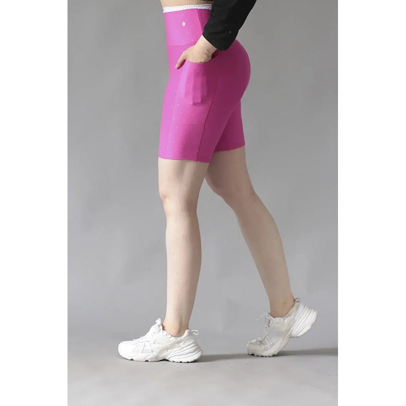 Biker Short Deportivo Colombiano Gala Sport Elite Glam Rosa Chicle Bikbo B4 7378 G/xg