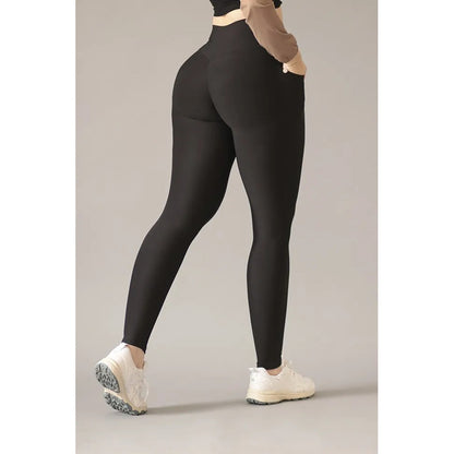 Legging Lycra Colombiana Gala Sport Push Up Pocket Red