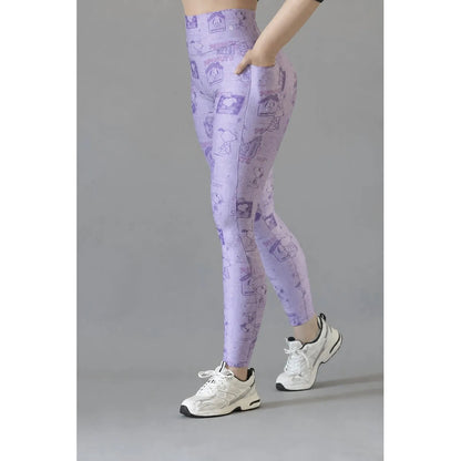 Legging Deportivo Lycra Colombiana Galasport Elite Snoopy Pt Lila Noasf 7729 Snoopy G/xg