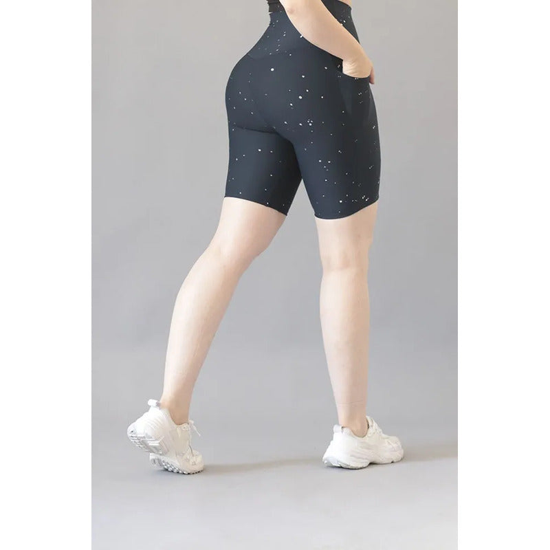 Biker Short Deportivo Colombiano Gala Sport Elite Glam Azul Oscuro Bikbo Grounge Plata Azul P Ch/m