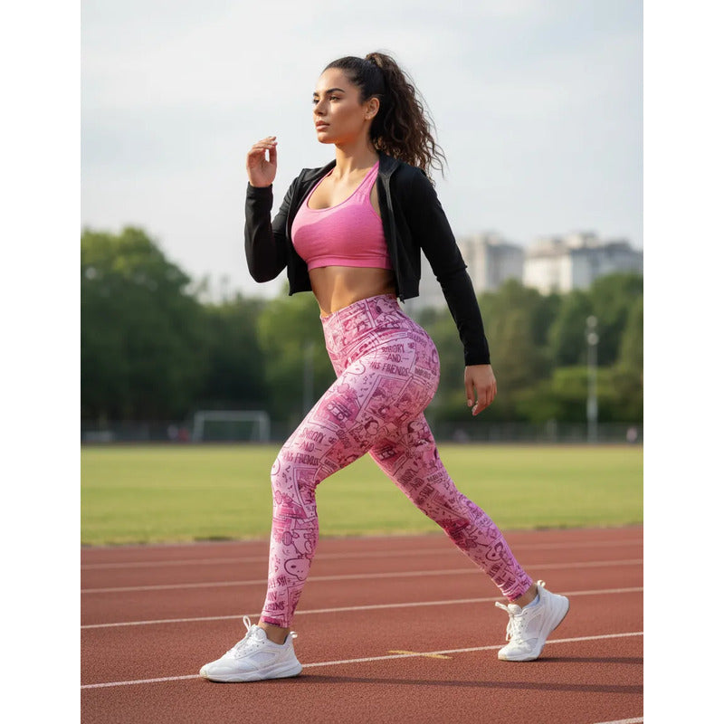 Legging Deportivo Lycra Colombiana Gala Sport Elite Cherry