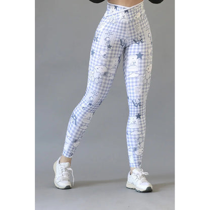 Legging Lycra Deportivo Colombiano Galasport Elite719 Snoopy Celeste Envebi 7619 Snoopy G/xg