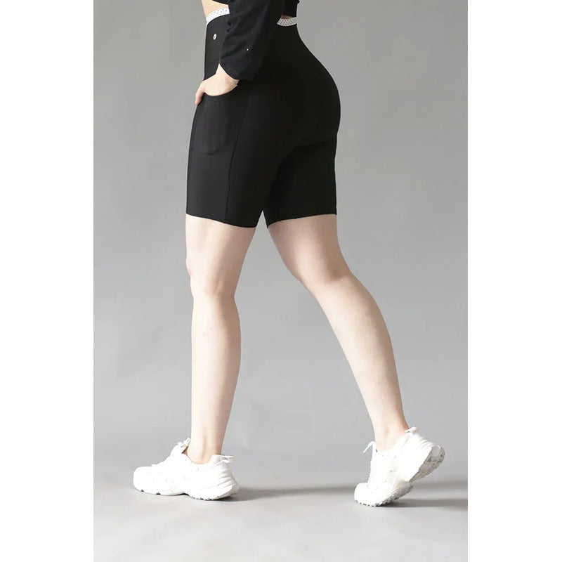 Biker Short Deportivo Colombiano Gala Sport Elite Glam Negro Bikbo B4 7377 Ch/m