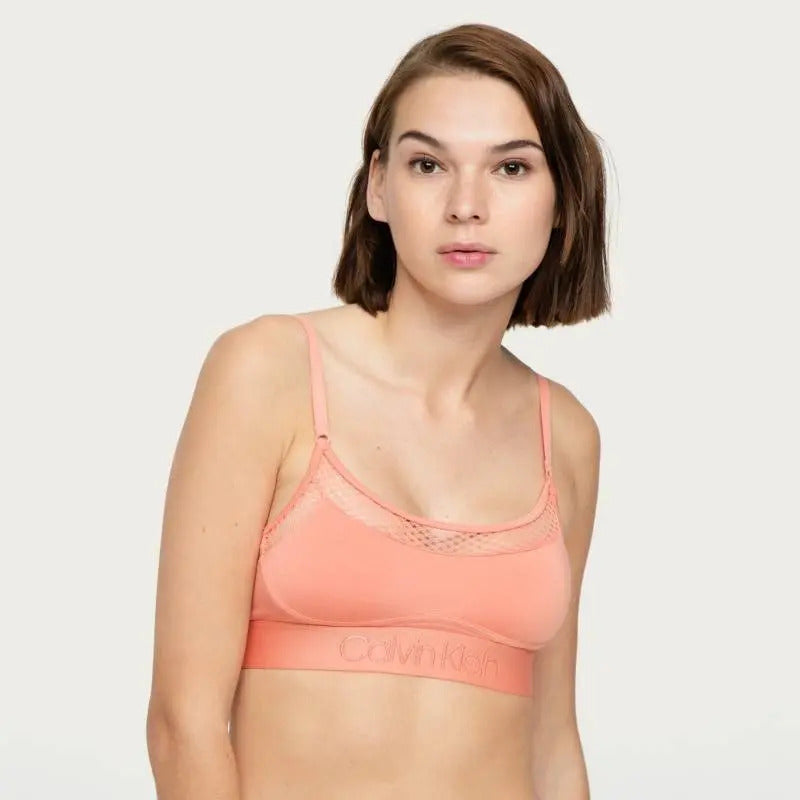 Top Brasier Calvin Klein Chimera Original Ck Coral Liso Ch