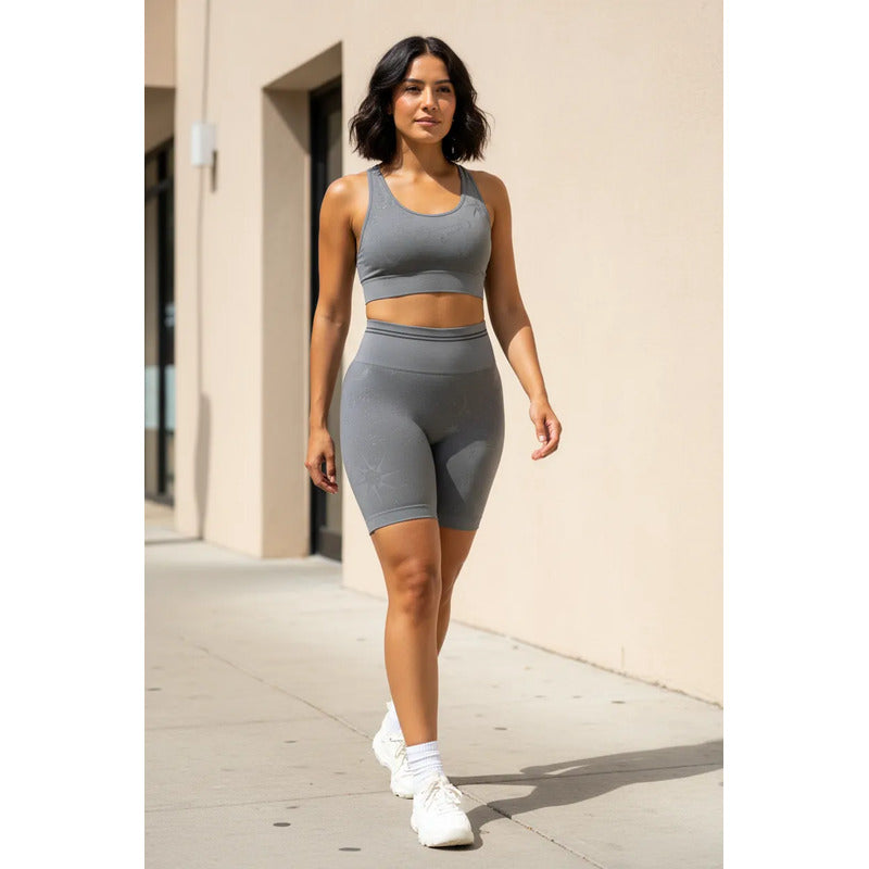 Short Deportivo Lycra Colombiana Gala Sport Elite Orion Gris Push Up Biker 6142 Kyk Gris Ch/m