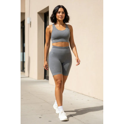 Short Deportivo Lycra Colombiana Gala Sport Elite Orion Gris Push Up Biker 6142 Kyk Gris Ch/m