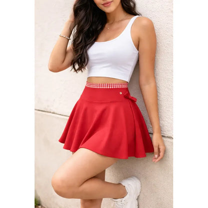 Short Deportivo Lycra Colombiana Gala Sport Pocket Rojo Rojo Falda Short Crown B4 Lycra Soft 7380 Ch/m