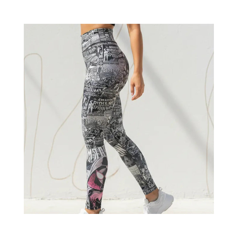 Legging Deportivo Lycra Colombiana Gala Sport Push Up Nadir  Gris Oscuro Push Up 7597 Spiderman Ch/m