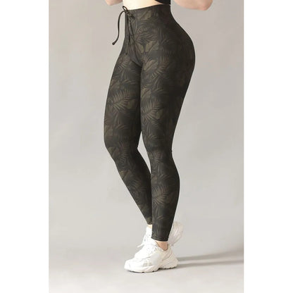 Legging Deportivo Lycra Colombiana Gala Sport Elite Electra Verde Oscuro Push Up Prepole 7459 Hojas Ch/m