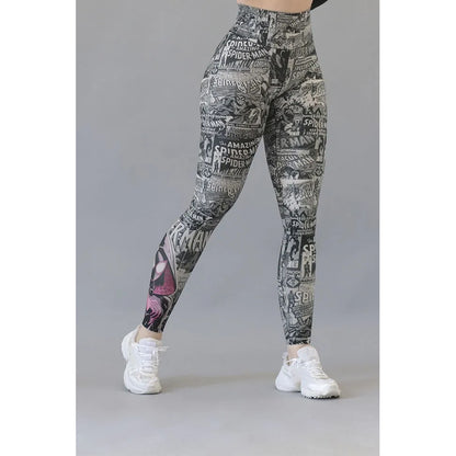 Legging Deportivo Lycra Colombiana Gala Sport Push Up Nadir  Gris Oscuro Push Up 7597 Spiderman Ch/m