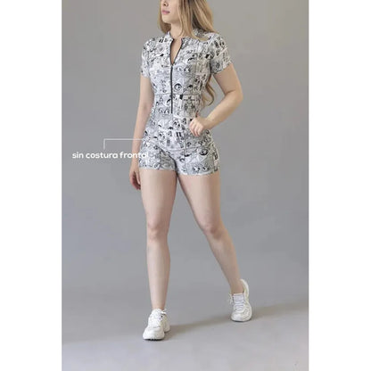 Legging Jumpsuit Lycra Colombiana Gala Sport Enterizo Glass Gris Enterizo Elite Enshoisf 7628 Chicas Ch/m/g