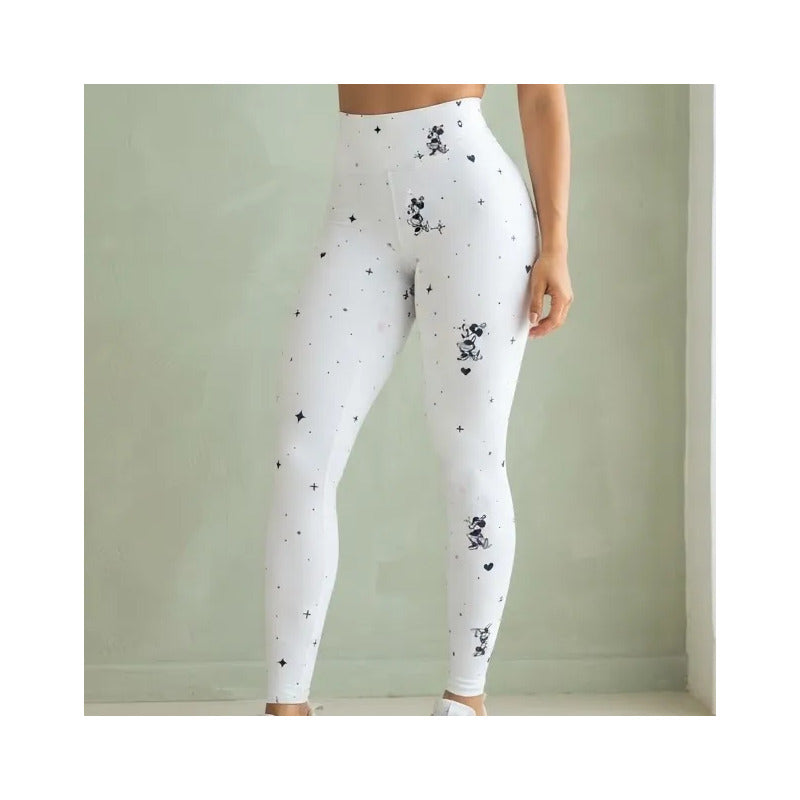 Legging Deportivo Lycra Colombiana Gala Sport Elite Cotton Multicolor Velvet Push Up 7652 Mickey Mouse G/xg