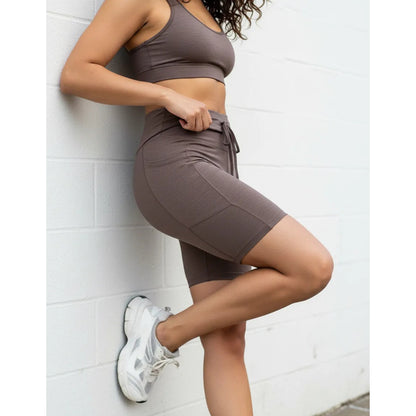 Leggings Gala Sport Elite Short Biker Mujer Negro Marrón Claro Bikbo Prepole Elein Cafe Pt Ch/m