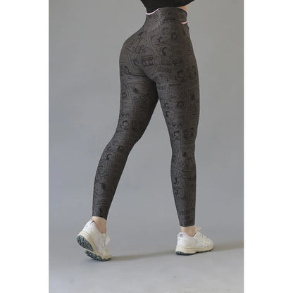 Legging Lycra Deportivo Colombiano Galasport Elite719 Snoopy Gris Oscuro Envebi 7128 Snoopy G/xg
