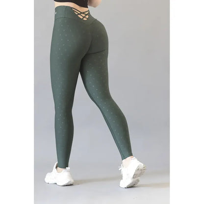 Legging Deportivo Lycra Colombiana Gala Sport Elite Captive Verde Push Up Trs Npolka Verde Ds G/xg