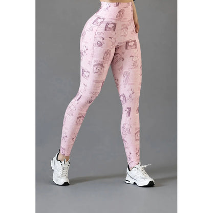Legging Deportivo Lycra Colombiana Galasport Elite Snoopy Pt Rosa Noasf 7731 Snoopy G/xg