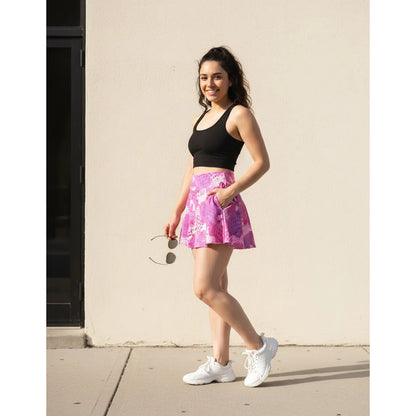 Falda Short Deportivo Lycra Colombiana Gala Sport Elite Even Rosa Falda Short Crown Lycra Soft 7449 Ch/m