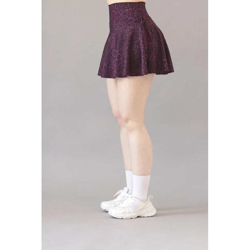 Legging Short Deportivo Lycra Colombiana Gala Sport Shopol B Morado Oscuro Falda Short Crown Lycra Soft 7321 Ch/m