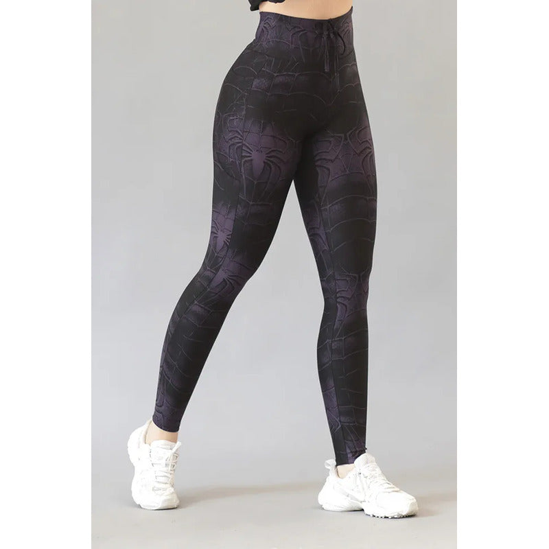 Legging Deportivo Lycra Colombiana Gala Sport Nessa Morado Oscuro Prepole Noa 7516 Spiderman Ch/m