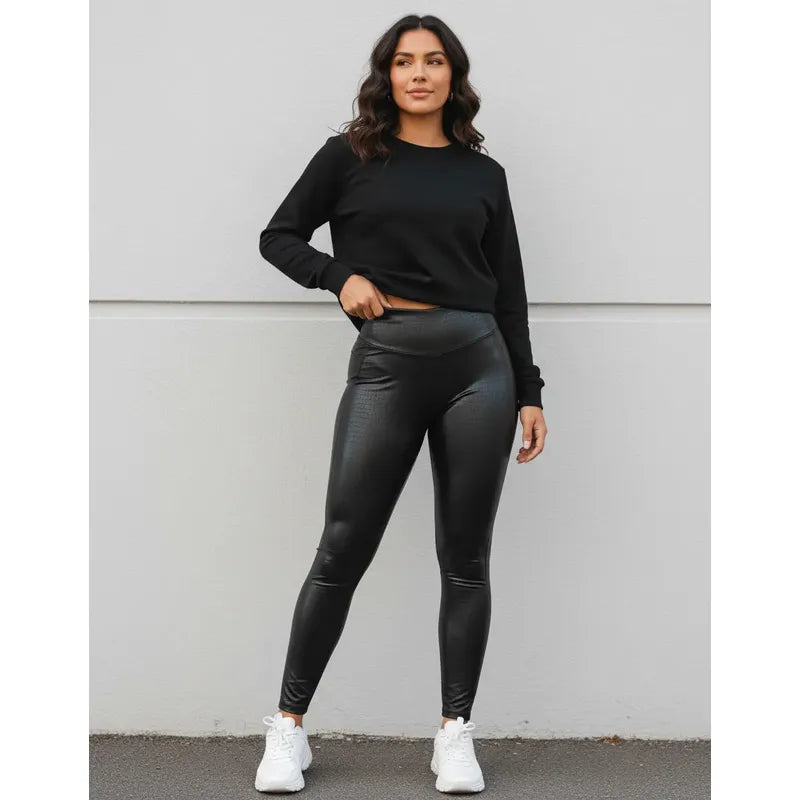 Legging Deportivo Lycra Colombiana Gala Sport Elite Lecut Negro Basica Noa Ti Leochi Negra Ch/m