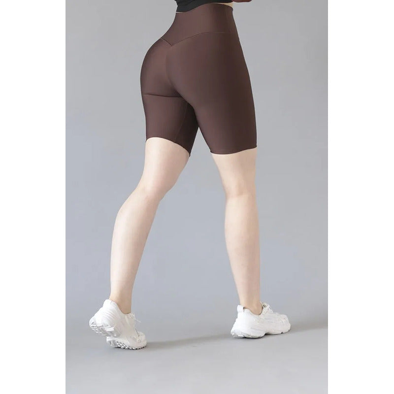 Short Deportivo Lycra Colombiana Gala Sport Pocket Diamond Marrón Biker Cafe Bc Ch/m