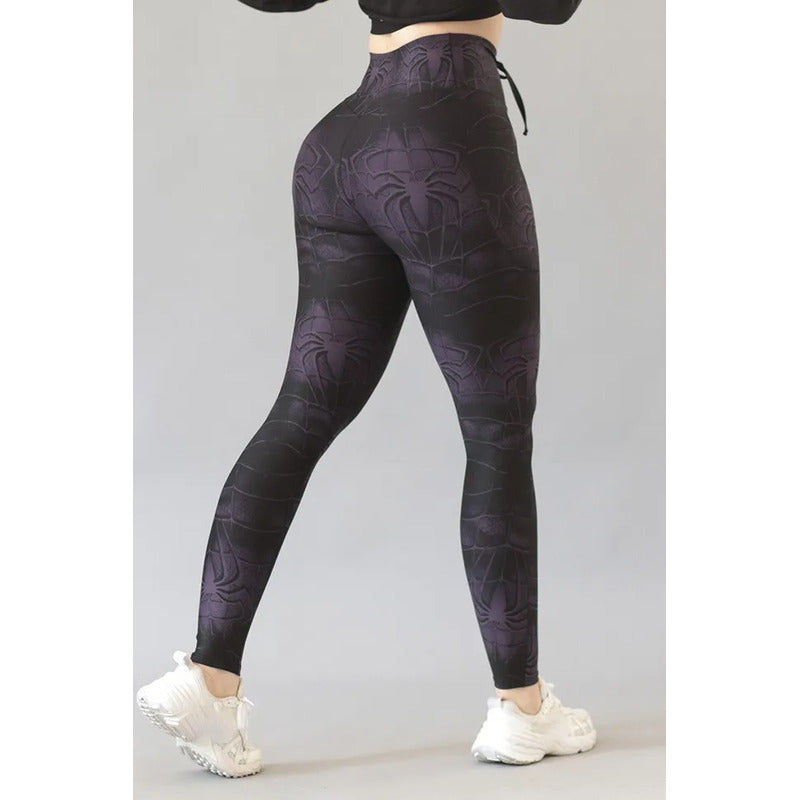 Legging Deportivo Lycra Colombiana Gala Sport Nessa Morado Oscuro Prepole Noa 7516 Spiderman Ch/m