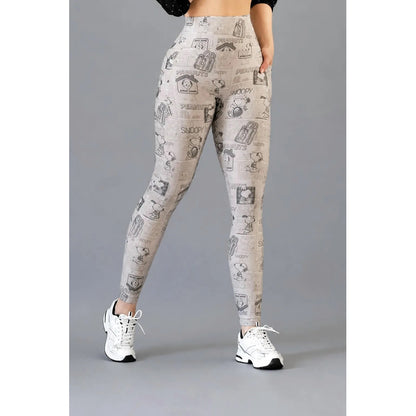 Legging Deportivo Lycra Colombiana Galasport Elite Snoopy Pt Gris Noasf 7728 Snoopy Ch/m
