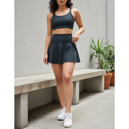 Falda Short Legging Lycra Colombiano Galasport Elite 708 Azul Oscuro Falda Short Crown Dul F Azul P Ch/m