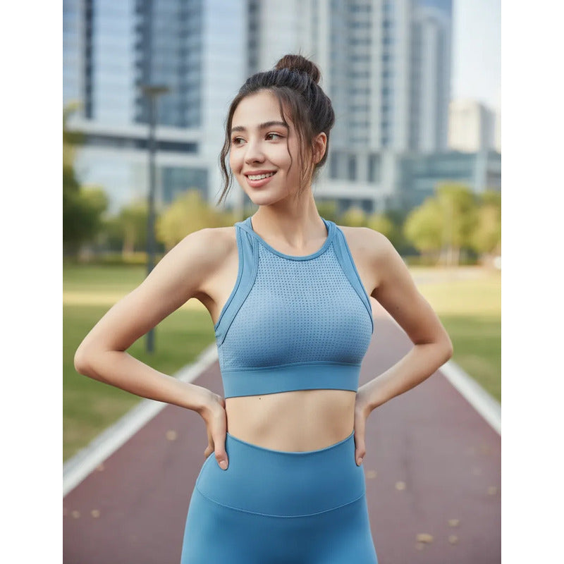 Top Lycra Deportiva Gala Sport Alto Impacto Diamond Black Ch/m
