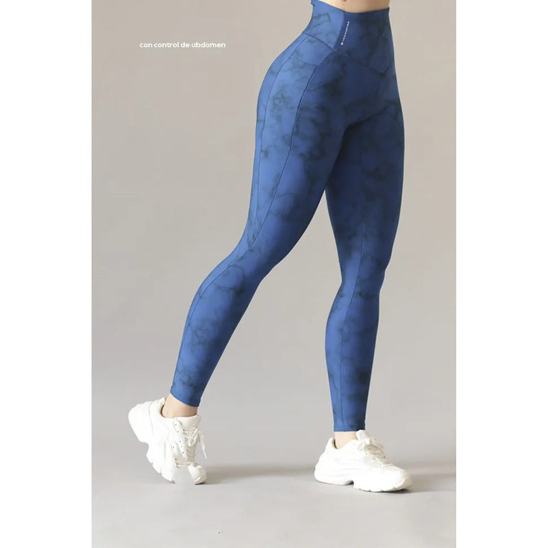 Legging Deportivo Lycra Colombiana Gala Sport Elite Snake Azul Naio Com Iv 6588 Nubes G/xg