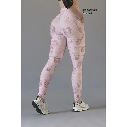 Legging Deportivo Lycra Colombiana Galasport Elite Snoopy Pt Rosa Noasf 7731 Snoopy Ch/m