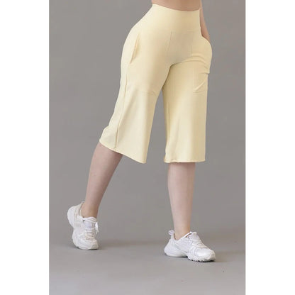 Legging Deportivo Lycra Colombiana Gala Sport Elite Boom Amarillo Capri S2 Lycra Soft Amarilla Ch/m