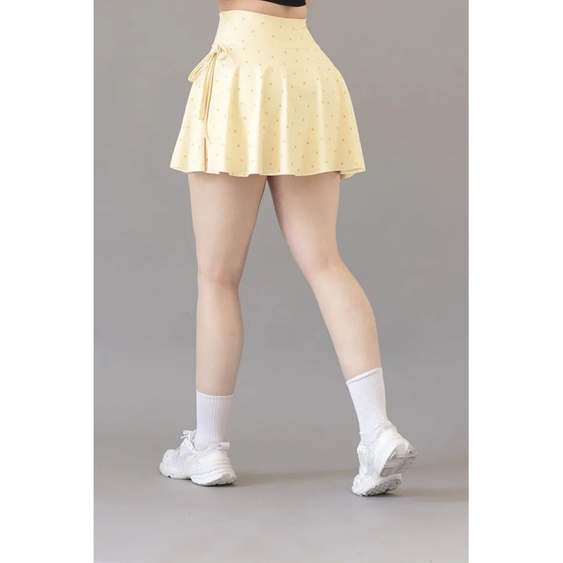 Legging Short Deportivo Colombiano Gala Sport Elite Post Amarillo Falda Short Crown Lycra Soft 7317 Ch/m