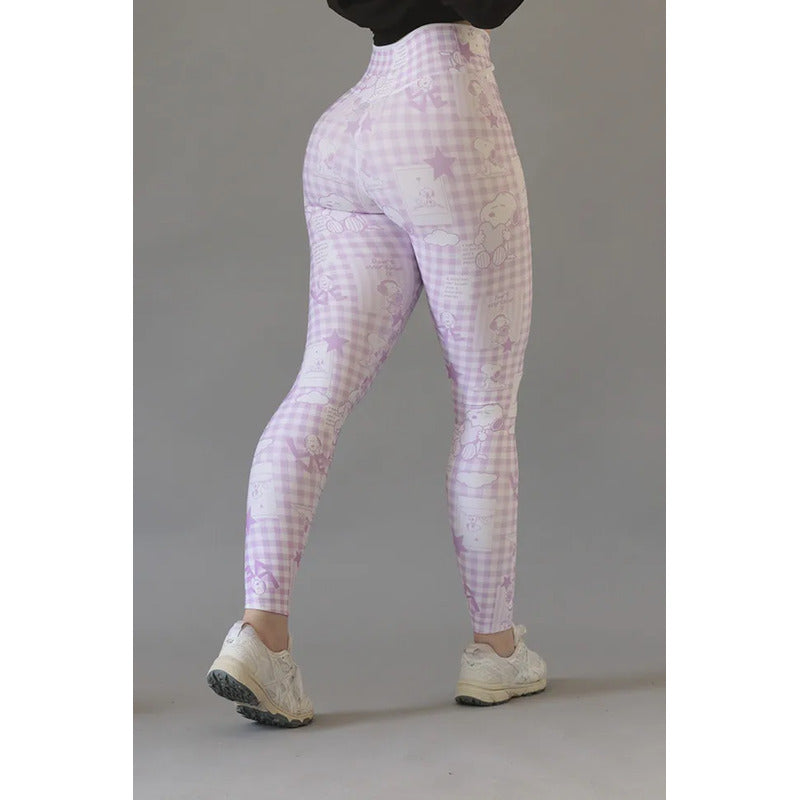 Legging Lycra Deportivo Colombiano Galasport Elite719 Snoopy Rosa Envebi 7620 Snoopy Ch/m