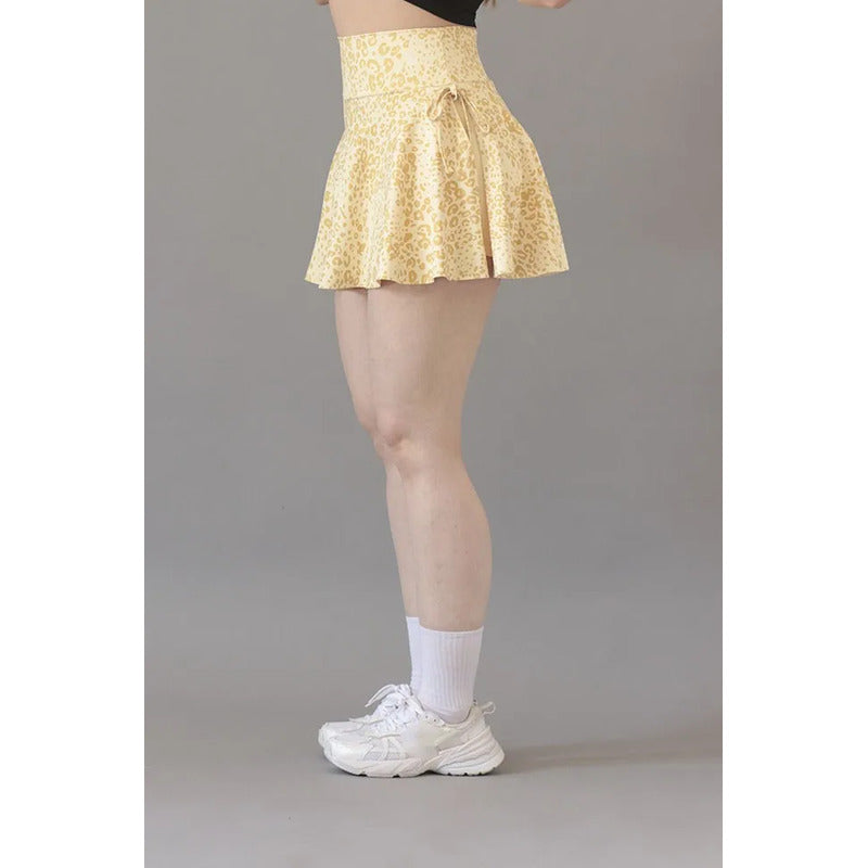 Falda Short Legging Lycra Colombiana Gala Sport Elite Pole Amarillo Falda Short Crown Lycra Soft 7316 Ch/m