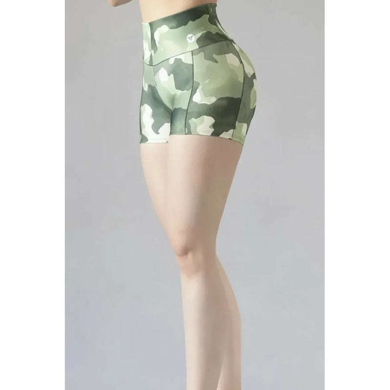 Short Deportivo Lycra Colombiana Gala Sport Elite Ellis Verde 4329 Camu Ch/m