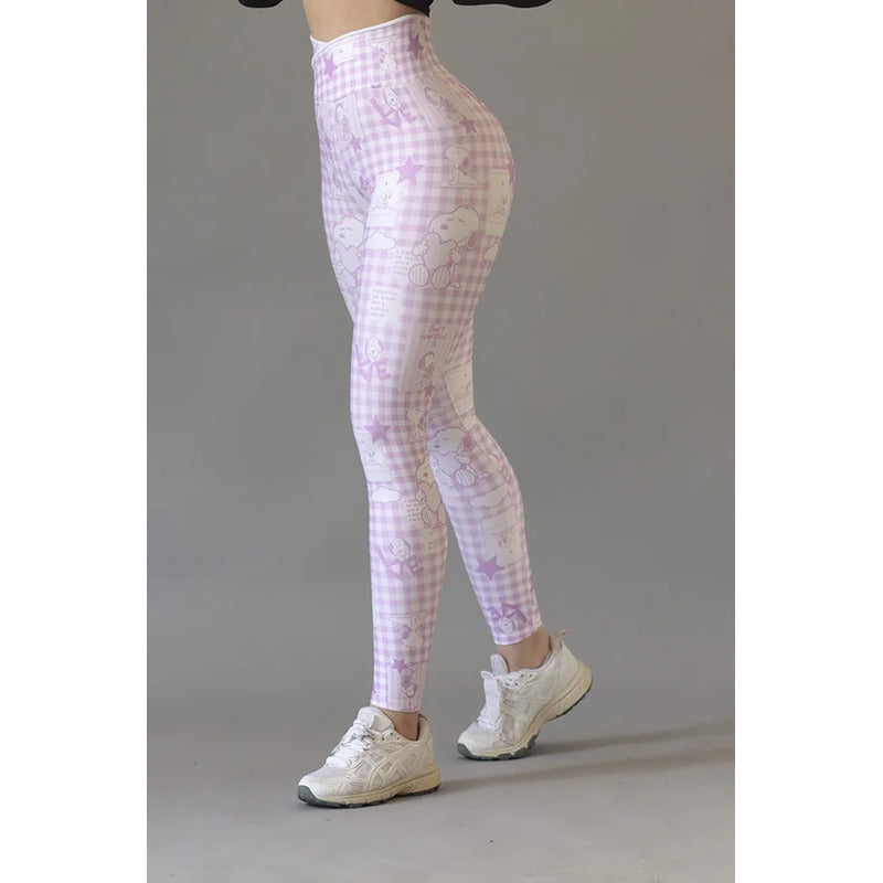 Legging Lycra Deportivo Colombiano Galasport Elite719 Snoopy Rosa Envebi 7620 Snoopy Ch/m