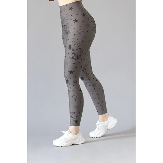Legging Deportivo Lycra Colombiana Gala Sport E 483 Snoopy Gris Oscuro Push Up 7181 Snoopy Ch/m